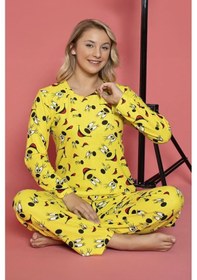 Resim Gizotti Süet Pijama Takımı Sarı Renk 2xl Sarı 