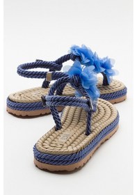 Resim Luvishoes Santra Kot Mavi Kadın Parmak Arası İpli Sandalet Mavi 
