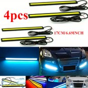 Resim Motorlar için Genişletilmiş COB Ultra İnce Parlak LED Işıklarla Donatılmış, Dış Dekorasyon İçin Uygun, Pil Olmadan 4'lü 17 cm/6.69 INÇ Araba LED Aydınlatma Çubukları Seti 