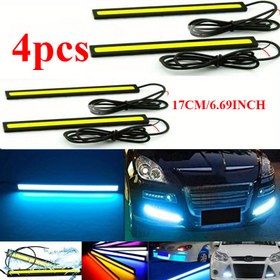 Resim Motorlar için Genişletilmiş COB Ultra İnce Parlak LED Işıklarla Donatılmış, Dış Dekorasyon İçin Uygun, Pil Olmadan 4'lü 17 cm/6.69 INÇ Araba LED Aydınlatma Çubukları Seti 