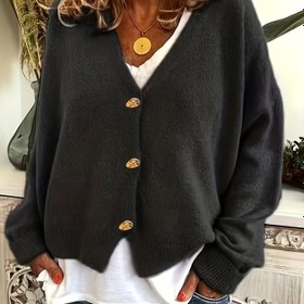 Resim 2024 Yeni Tarz Kadın Hırka Kazak, Sıcacık ve Şık Günlük Giyim için 