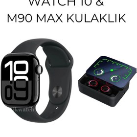Resim TİKWATCH Watch 10 Series Türkçe Menü Akıllı Saat ve M90 Max ENC Aktif Bluetooth Kulaklık Ios&Android Uyumlu 