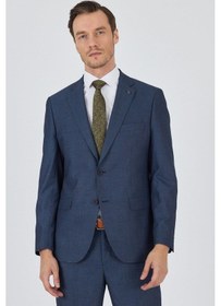 Resim İmza Lacivert Mono Yaka Esnek 6 Drop Comfort Fit Classic Takım Elbise 1001250152 Lacivert 