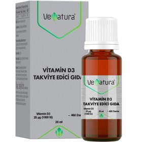 Resim VENATURA Vitamin D3 Takviye Edici Gıda 20 ML Damla 