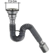 Resim Lavabo Sifonu Paslanmaz Lüx Körüklü Evye Donao 50 mm Gri 