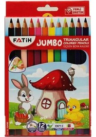 Resim Fatih Kuru Boya Üçgen Jumbo 12 Renk Çok Renkli 