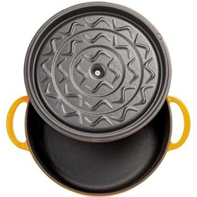 Resim Sürel Degrade Turuncu Yuvarlak Sığ Döküm Tencere 24 Cm 