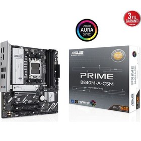 Resim Asus Prıme B840m-a-csm Ddr5 Hdmı-dp Typec Pcıe 4.0 Am5 Matx Kurumsal Anakart 