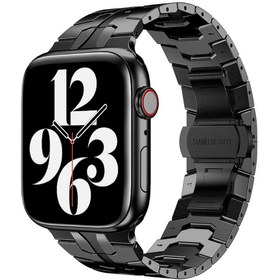 Resim ​​​Watch Ultra 49mm Kordon Uyumlu KRD-63 Metal Strap Kayış CLO- Siyah 