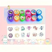 Resim 12 Parça Sevimli Sanrio Damga Seti, DIY Boyama ve Scrapbooking için Uygun, Doğum Günü Partileri, Öğretmen Ödülleri ve Tek Boynuzlu At Temalı Etkinlikler 
