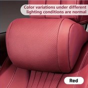 Resim Honeybeeshop Kırmızı Nappa Baş Ve Bel Destek Yastığı Nefes Alabilir Tüm Mevsim Konfor Kolay Montaj 