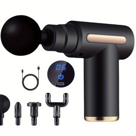 Resim 4 Değiştirilebilir Masaj Başlıklı Elektrikli Fascia Masaj Tabancası | Sırt, Boyun ve Bel için Uygun | Şarj Edilebilir USB-C | Erkekler ve Kadınlar İçin İdeal Hediye 