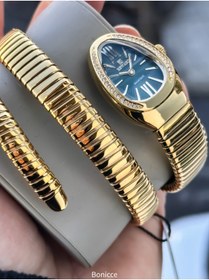 Resim Reward Kalından İnceye Doğru Taşlı Yılan Saat (2 Tur),Kibar Kasa (24 Çap),3 ATM Yeşil ÇELİK Kordon 