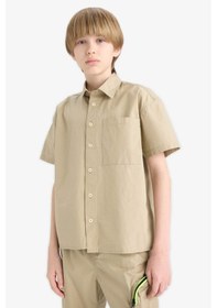 Resim DeFacto Erkek Çocuk Oversize Geniş Kalıp Polo Yaka Paraşüt Kısa Kollu Gömlek E1588A825HSKH271 