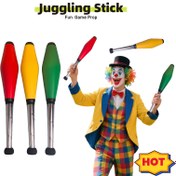 Resim Jonglör Aksesuarları Döner Tabak Çubuk (Sarı, Kırmızı, Yeşil) Üç Renk Parlak ve Dayanıklı Yumuşak Tutma Kolu Acı Vermeyen Performanslar İçin Mükemmel Halloween Noel Hediyesi 