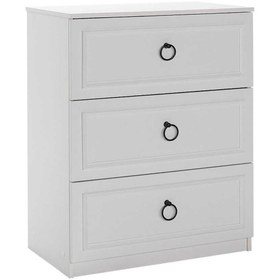 Resim Adore Mobilya Hampton 3 Çekmeceli Şifonyer-Mat Beyaz 72x93x44 cm (GxYxD) 