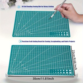 Resim Hassas A4 Döner Kesim Matı - Dikiş & Scrapbooking için Dayanıklı PP Malzeme, El Sanatları & DIY Tutkunları için İdeal - Yüzeyleri Korur & Kesin Kesimleri Sağlar 