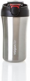 Resim Vagonlife Sıcak Serisi Frosty Mug Kahve Bardağı 400 ml (Pipetli/Pipetsiz kullanım) (Gümüş) 