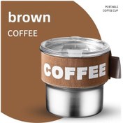 Resim Hangfox 304 Çelik Isı Saklama Bardak, Büyük Kapasiteli, İç Mekan/autoya Uygun, Sürekli Soğuk Tutar, Pipetli Kahve/su Bardak Kahverengi 