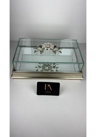 Resim Aynalı Kutu Gondol Şekerlik Sunumluk Söz Nişan Kız İsteme Çikolatalık Dekoratif Obje Biblo Süs Eşya 50 Gümüş 