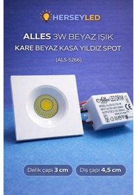 Resim Alles 3w Beyaz Işık Kare Beyaz Kasa Yıldız Spot Beyaz 