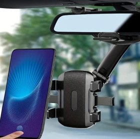 Resim Araba Dikiz Aynası İçin Cep Telefonu Tutucu 360 Derece Dönebilen Ayarlanabilir Çok Fonksiyonlu Kolay Montaj 