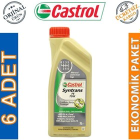 Resim Castrol Syntrans Fe 75W 1 L Manuel Gl-4 Şanzıman Yağı (6 Adet) 