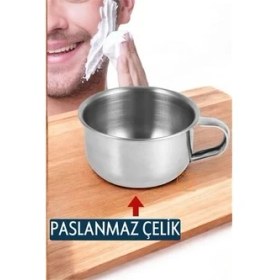 Resim Belle Fusion Mey Ithalat® Paslanmaz Çelik Tıraş Tası Sabun Köpürtme Kasesi 