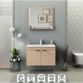 Resim BIANI Fix Arya 85 cm Banyo Dolabı Renk Aybe Bej 
