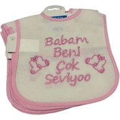 Resim Yazılı Bebek Önlük Açık Pembe 