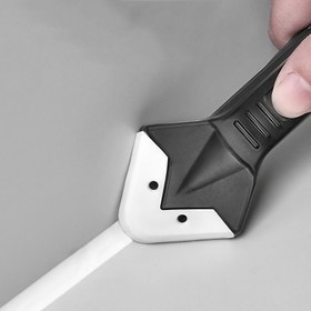 Resim Paslanmaz çelik başlıklı 3'ü 1 arada silikon sızdırmazlık aracı seti - yapıştırıcıyı mühürlemek, temizlemek ve kazımak için mükemmel - dayanıklı plastik sap, kullanımı kolay, sızdırmazlık aracı 
