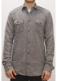 Resim Erkek Gömlek Gri Desenli Gömlek Gri 