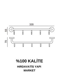 Resim Çelik Banyo Paslanmaz Pirinç Eser 5 Li Askılık Gri 