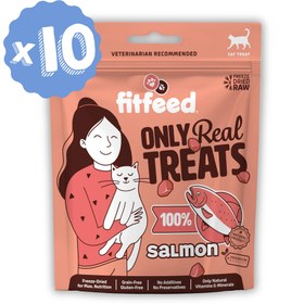 Resim 10'lu Paket - Freeze-Dried Çiğ Somon Kedi Ödülü 