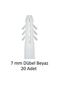 Resim Dübel, 7 Mm Beyaz Dübel, 20 Adet 