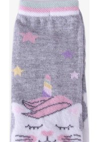 Resim Katamino Breeze Kız Çocuk Soket Çorap Unicorn Gri (1-2-9-10 Yaş) 