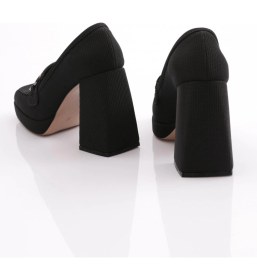 Resim Dgn 0951 Kadin Küt Burun Tokali Platform Topuklu Ayakkabi 