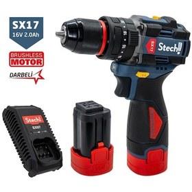 Resim Stechend SX17 2 x 2.0 16V 2.0Ah 50Nm Akülü Kömürsüz Darbeli Matkap 
