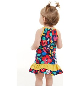 Resim Denokids Çiçekli Kız Bebek Poplin Elbise 
