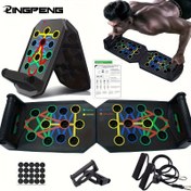 Resim Lingpeng Taşınabilir Push-Up Tahtası - Çok Fonksiyonlu, Katlanabilir & Dayanıklı ABS Güç Antrenmanı & Göğüs Egzersizleri için, Renk Kodlu Kas Odaklı 