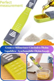 Resim woodhub Ayarlanabilir Ölçüm Kaşığı ve Terazi, Gram ve Milimetre Ölçüm Özelliği 