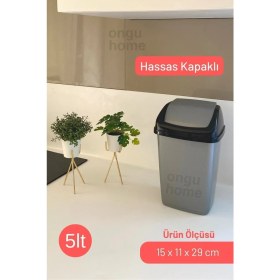 Resim Hassas Kapaklı Tezgah Üstü Çöp Kovası Mutfak Banyo Ofis Için Çöp Kovası 