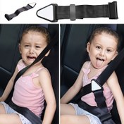 Resim Küçüklerin Araba Koltuğu İçin Ayarlanabilir Boyunlu Konfor Askısı - Kullanımı Kolay, Polyester Malzeme, Beyaz Üçgenli Siyah, Gençler İçin Güvenli ve Güvenli, Kullanımı Kolay Askı|Ayarlanabilir Konfor|Polyester Askı 
