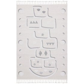 Resim Sparkle Krem Gri Seksekli Çocuk Odası Bebek Odası Halısı 133x190 Gri 