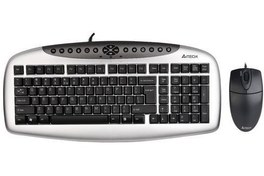 Resim A4 Tech Kb-21620D Q Multımedya Ps/2 Siyah/Gri Set 