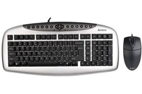 Resim A4 Tech Kb-21620D Q Multımedya Ps/2 Siyah/Gri Set 