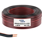 Resim Erk 50 Metre Hoparlör Elektrik ve Ses Kablosu Siyah Kordon 2x1,5 Erk Kablo 