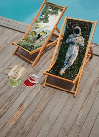Resim Astronaut Katlanabilir Şezlong - Şezlong SZ119 - Sadece Kumaş 