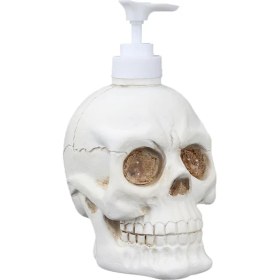 Resim 350 ml Yaratıcı Kafatası Şekil Köpük Şişe Sıvı Sabun Şişeleme Banyo Otantik Cranium Reçine Duş Jel Köpük Pompa Şişeleri | Taşınabilir Sabunluk (Yurt Dışından) 