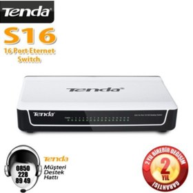Resim Genel Markalar S16 16 Port 10-100 Mbps Switch Plastik Kasa 